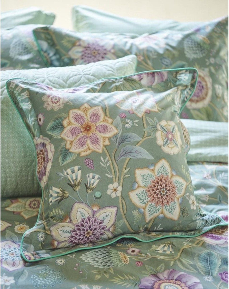 Pip Studio Viva Las Flores Square Cushion Green