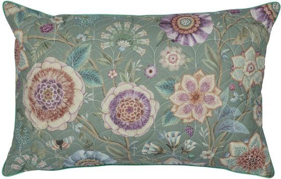 Pip Studio Viva Las Flores Quilted Cushion Green