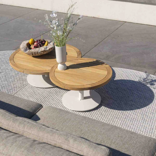 Volta teak salontafel centrale poot latte 80 cm. ? (H 30)