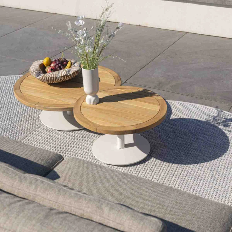 Volta teak salontafel centrale poot latte 80 cm. ? (H 30)