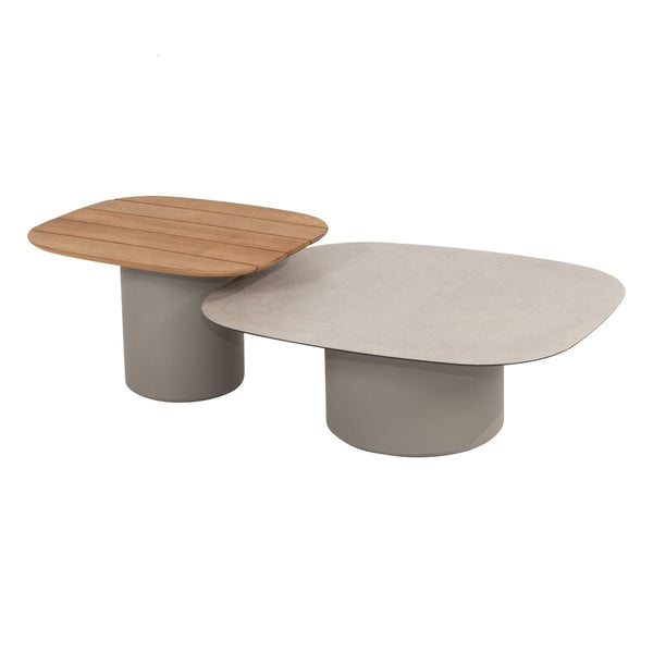 Demi set van 2 salontafels latte 50 x 60 en 70 x 80 cm.