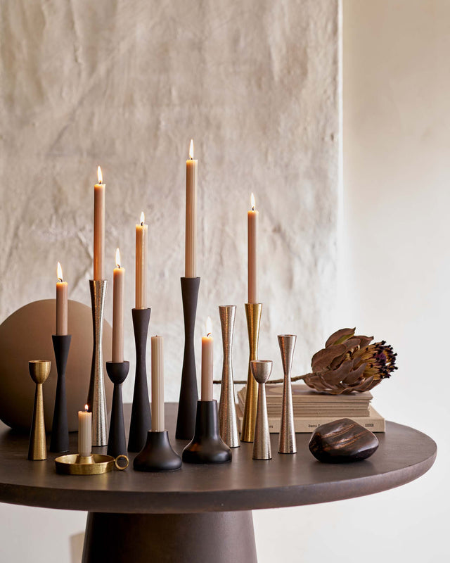 Candle Holder Metal Black 25.5cm