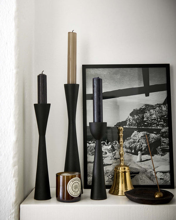 Candle Holder Metal Black 25.5cm