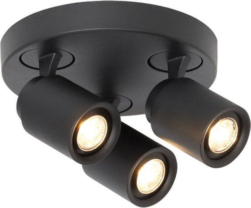 3-lichts Spot Razza GU-10 Zwart