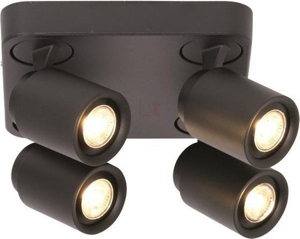 4-lichts Spot Razza GU-10 Zwart