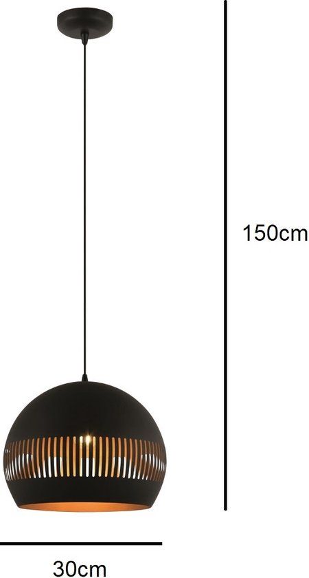 Hl. globo ø30cm 1-lichts zwart