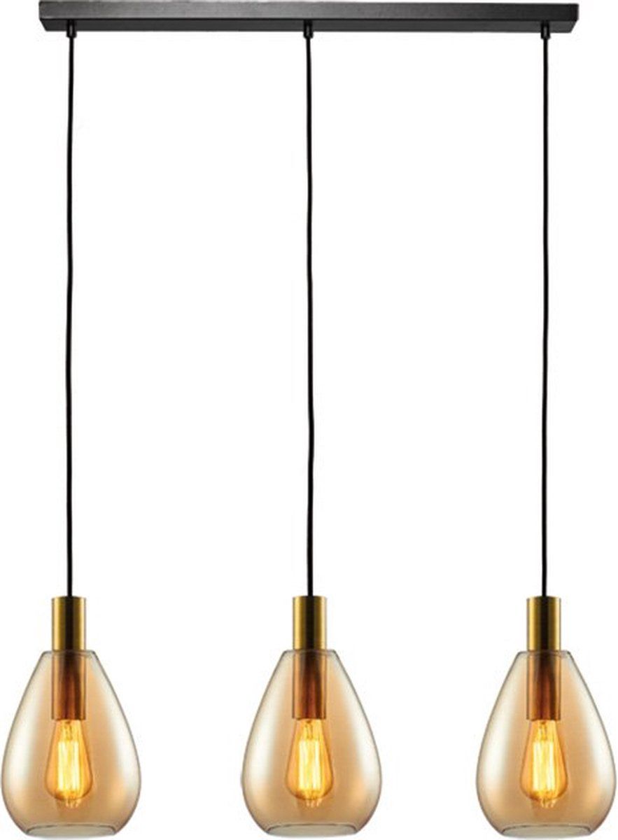 Hl. Dorato 3-l. Balk Brons-Goud/Amber Glas
