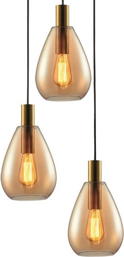 Hl. Dorato 5-l. Rond Brons-Goud/Amber Glas