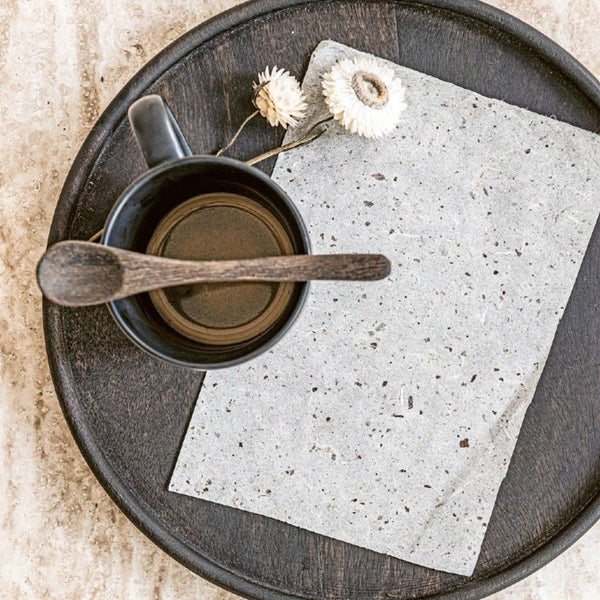 Plate Mango Wood Small Black 30x2.5cm