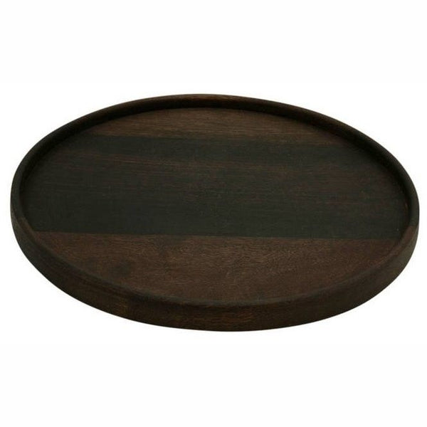 Plate Mango Wood Small Black 30x2.5cm