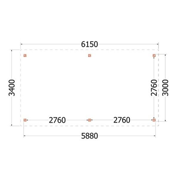 Kapschuur de Deel 6150x3400x3000mm (bxdxh)