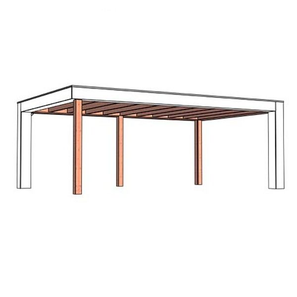 Buitenverblijf Verona model rechts 6250x4000x2500mm (bxdxh)