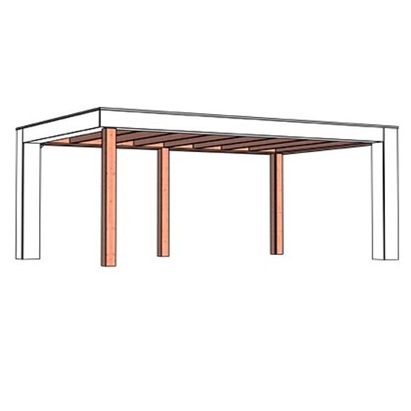 Buitenverblijf Verona model rechts 5200x3350x2500mm (bxdxh)