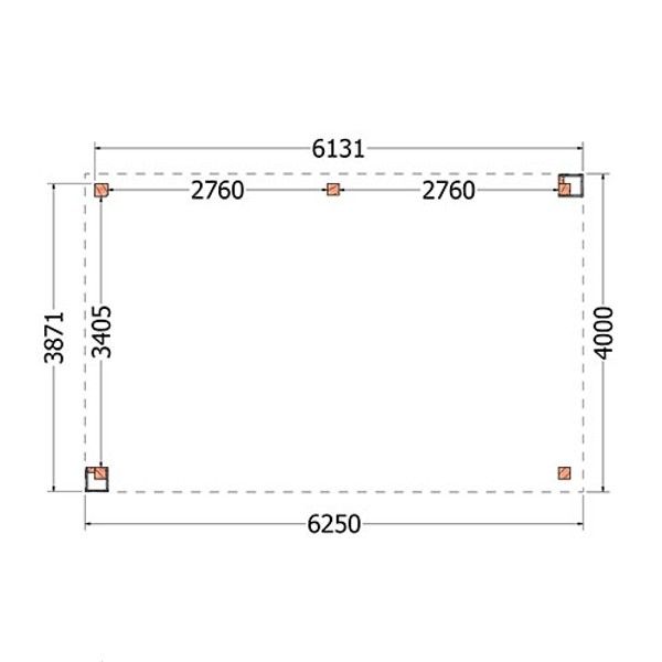 Buitenverblijf Verona model links 6250x4000x2500mm (bxdxh)