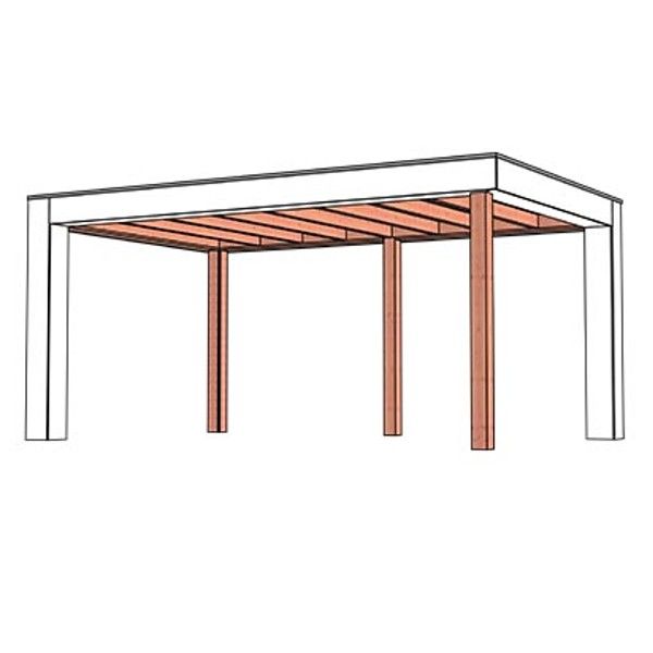 Buitenverblijf Verona model links 5200x3350x2500mm (bxdxh)