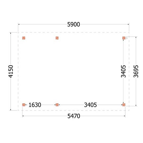 Buitenverblijf Siena 5900x4150x2500mm (bxdxh)