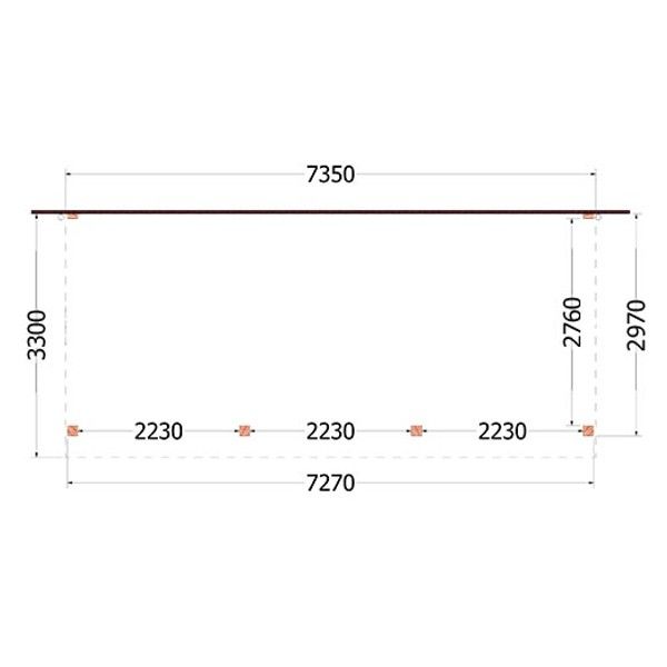 Aanbouwveranda Ancona 7350x3300x2600mm (bxdxh)