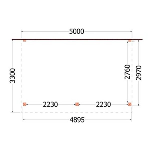 Aanbouwveranda Ancona 5000x3300x2600mm (bxdxh)