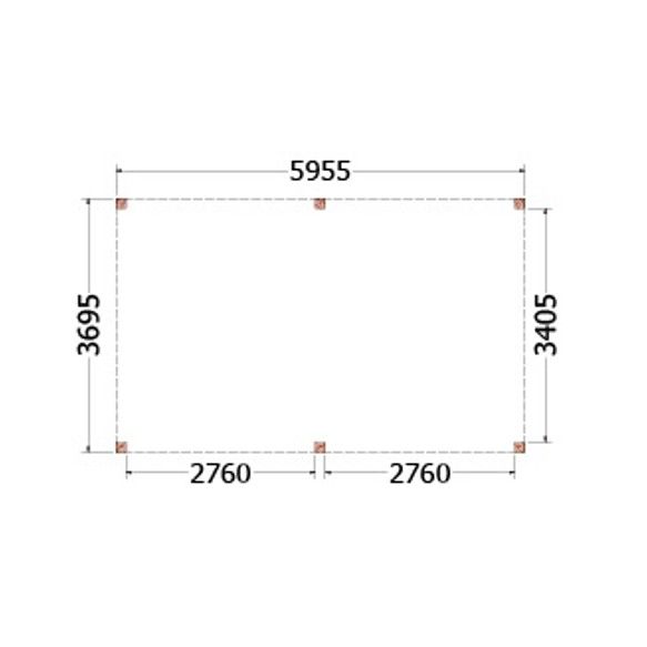 Buitenverblijf Palermo 6000x3700x2450mm (bxdxh)