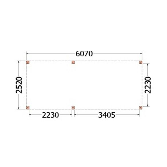 Buitenverblijf Palermo 6100x2550x2450mm (bxdxh)