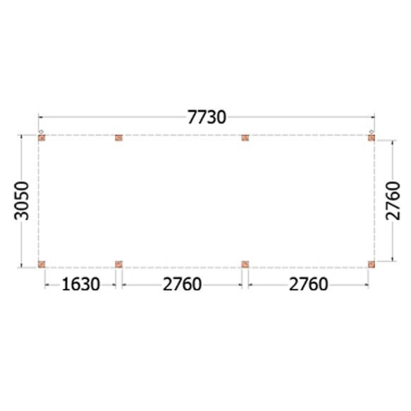 Buitenverblijf Palermo 7750x3100x2450mm (bxdxh)