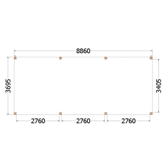 Buitenverblijf Palermo 8900x3700x2450mm (bxdxh)