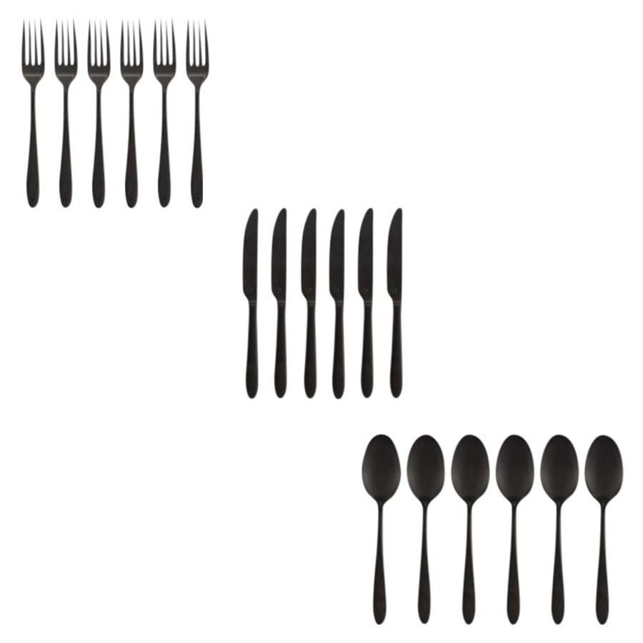 Set/18 Cutlery Matt Black