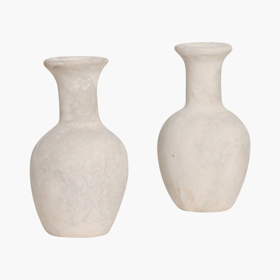 Ceramics white sand vase G