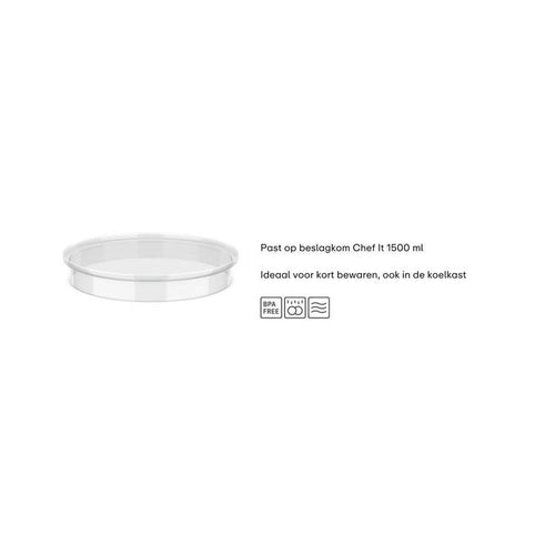 deksel beslagkom chef it 1500 ml - helder