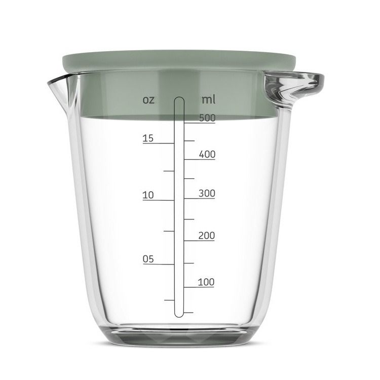 glas maatbeker chef it 500 ml met deksel - nordic sage