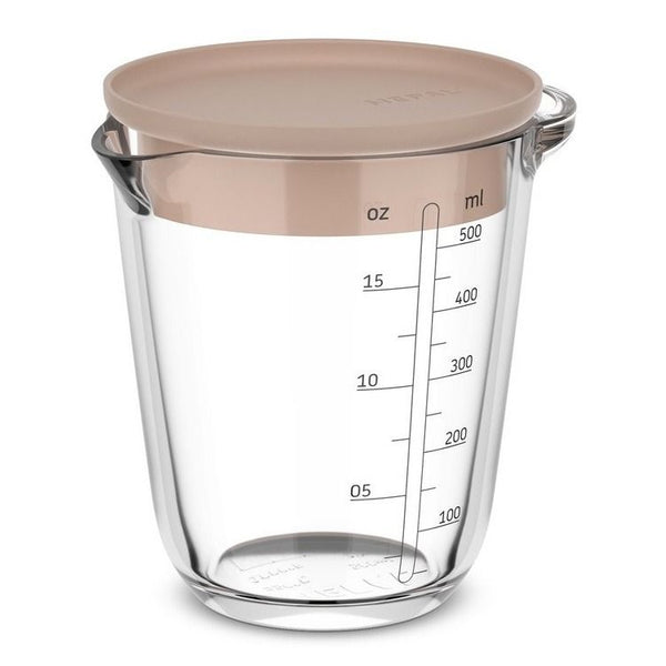glas maatbeker chef it 500 ml met deksel - chalk