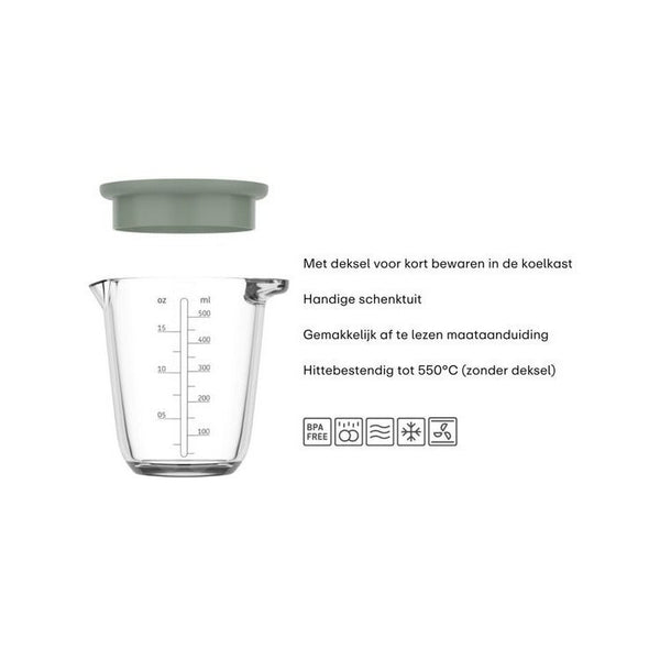 glas maatbeker chef it 500 ml met deksel - chalk