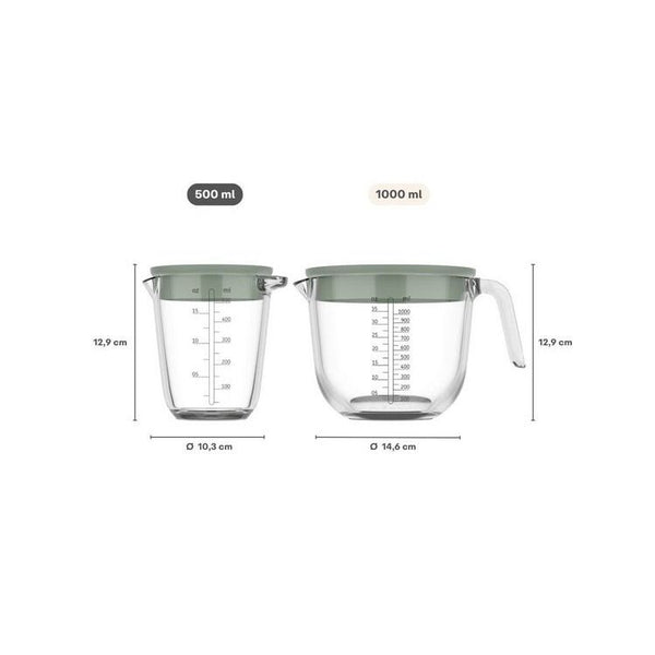 glas maatbeker chef it 500 ml met deksel - chalk
