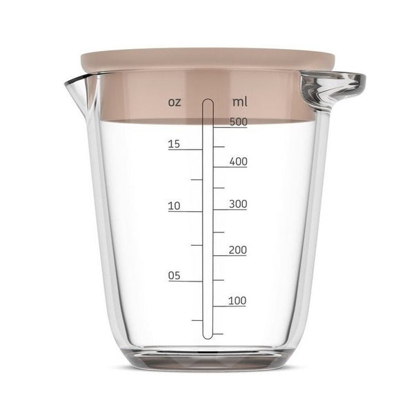 glas maatbeker chef it 500 ml met deksel - chalk