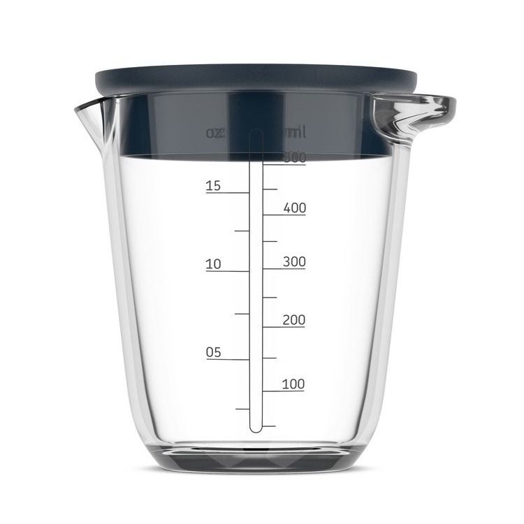 glas maatbeker chef it 500 ml met deksel - navy
