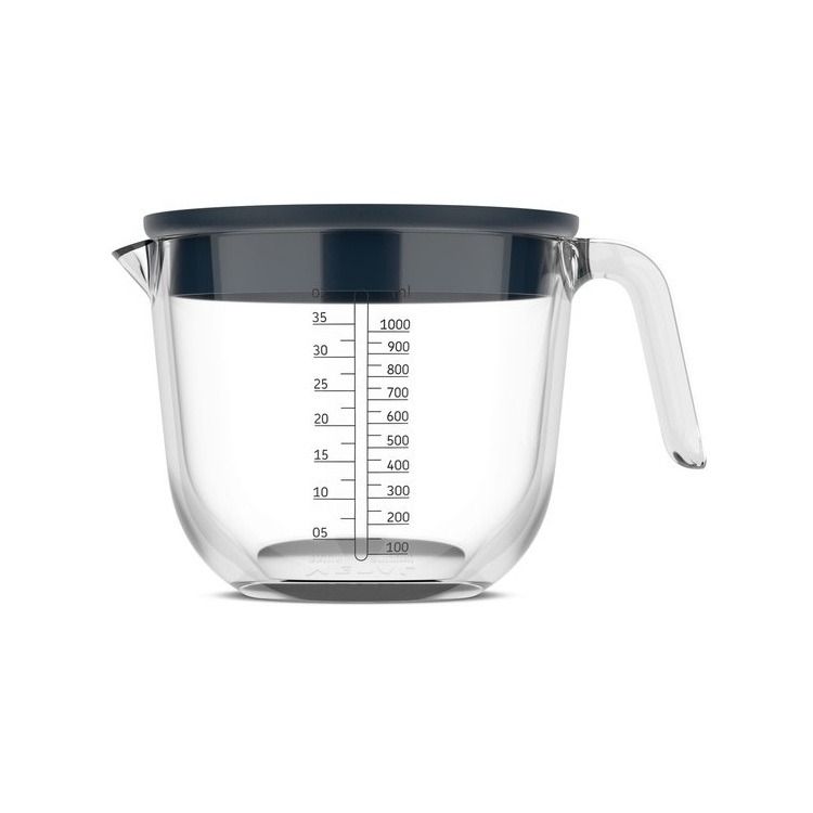 glas maatbeker chef it 1000 ml met deksel  - navy