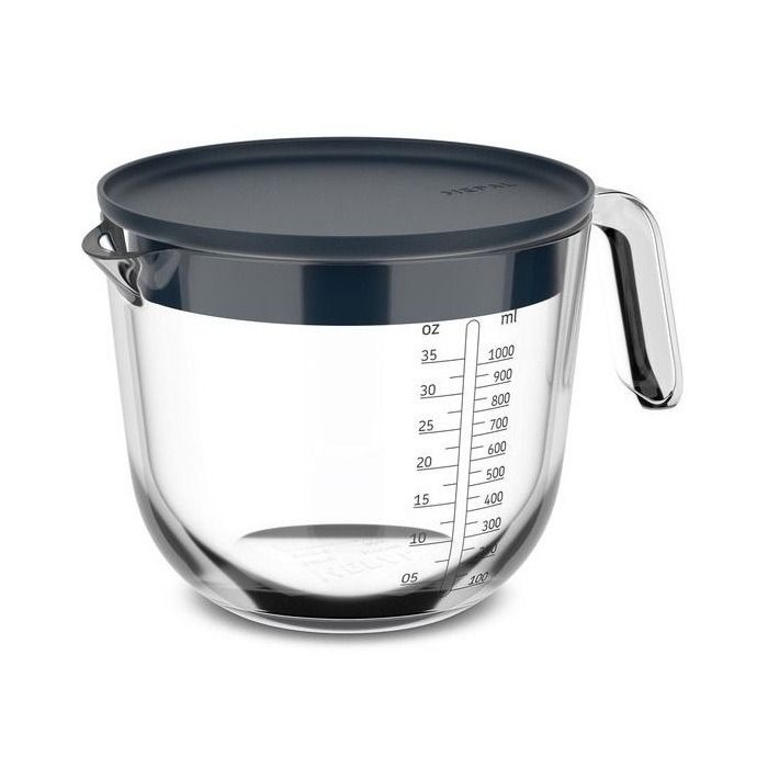 glas maatbeker chef it 1000 ml met deksel  - navy