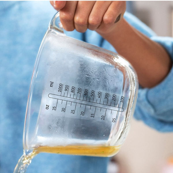 glas maatbeker chef it 1000 ml met deksel - nordic sage