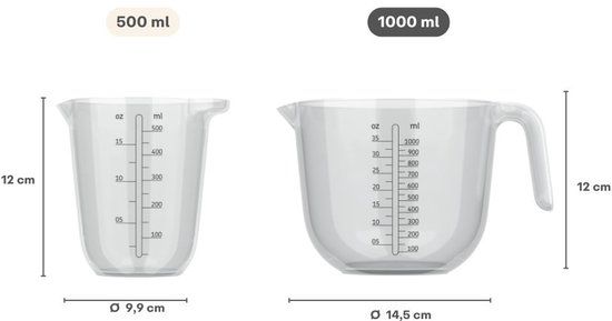 maatbeker chef it 1000 ml - helder