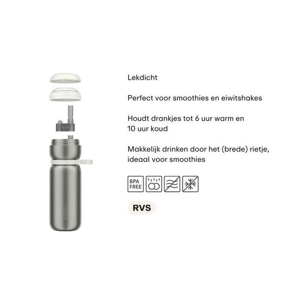isoleerfles twist sport 600 ml - graphite black