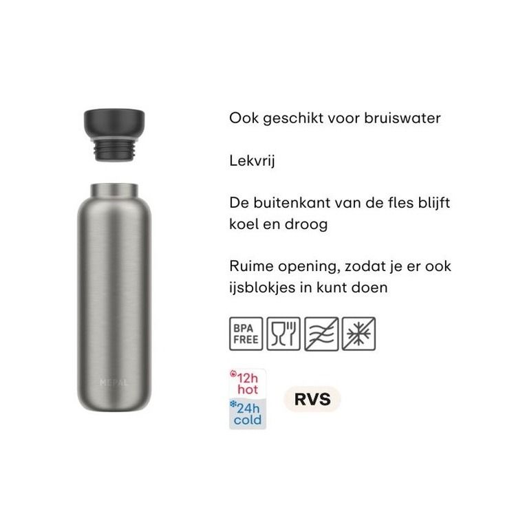 isoleerfles ellipse 500 ml - nordic black