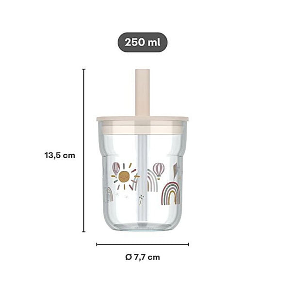 kinderglas mio 250 ml met rietje - little farm