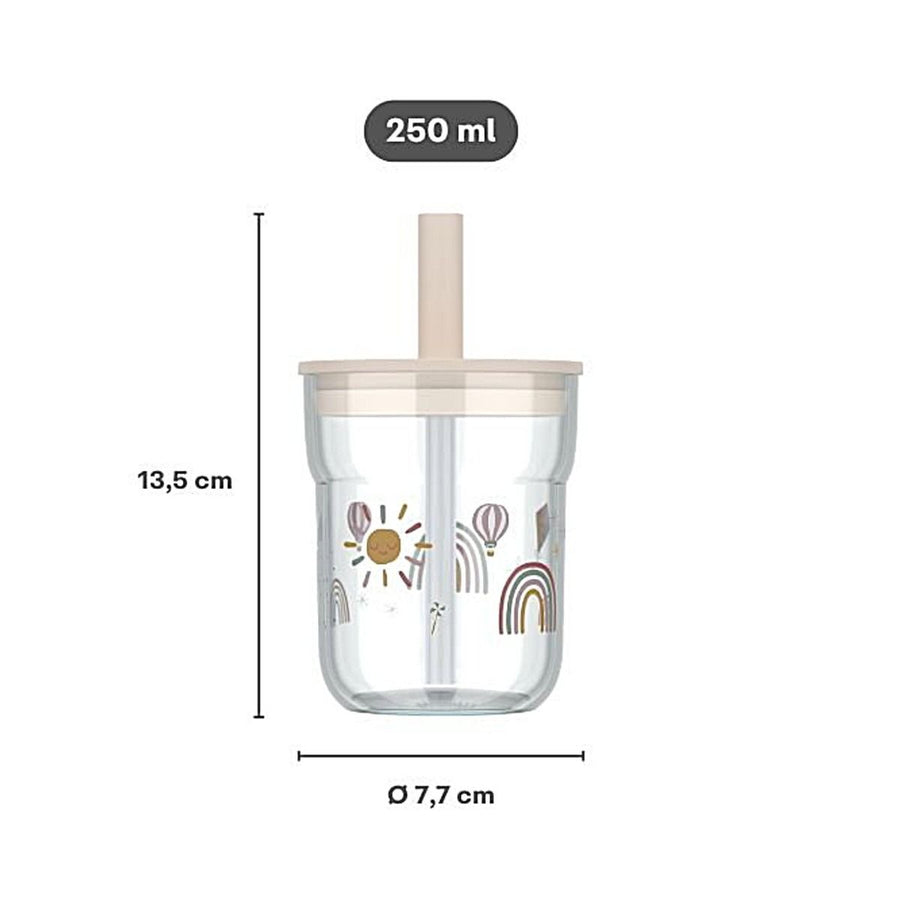 kinderglas mio 250 ml met rietje - little farm