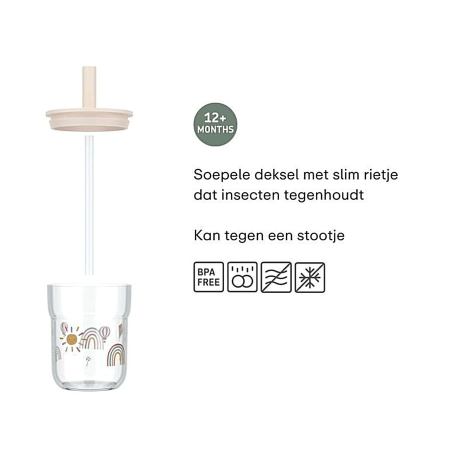 kinderglas mio 250 ml met rietje - little farm