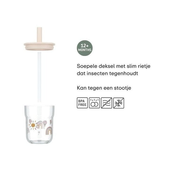 kinderglas mio 250 ml met rietje - forest friends