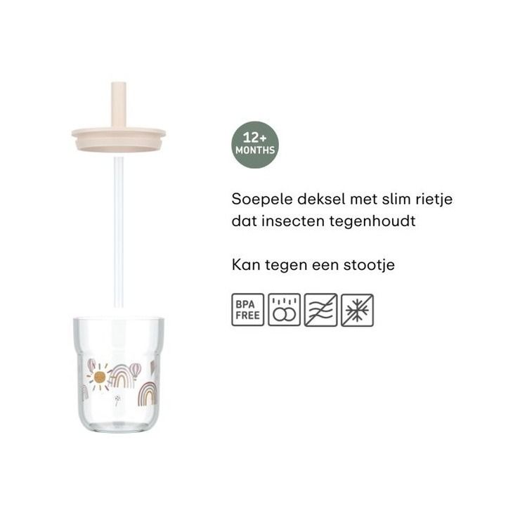 kinderglas mio 250 ml met rietje - forest friends