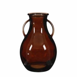 Sitia vaas recycled glas d.bruin - h32xd20cm