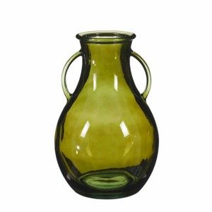Sitia fles recycled glas groen - h32xd20cm