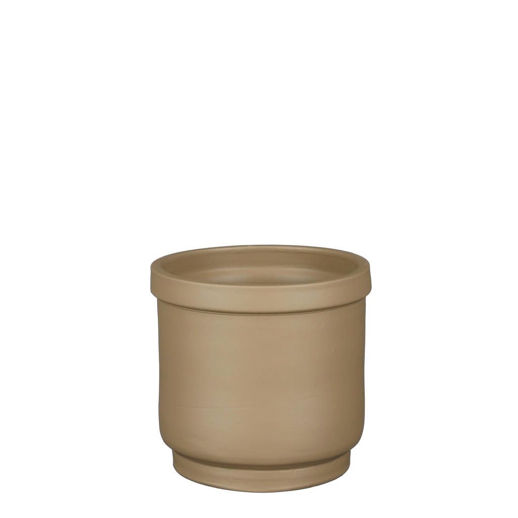 Riva collar pot rond taupe - h15xd17cm
