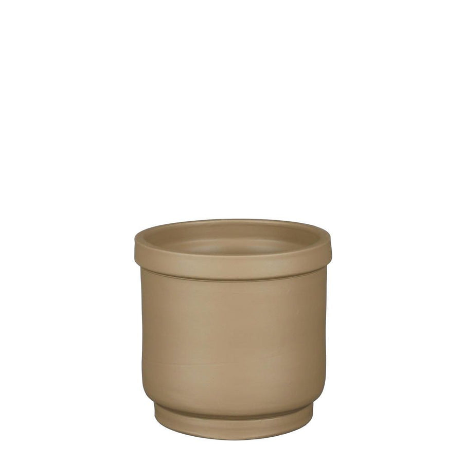 Riva collar pot rond taupe - h15xd17cm